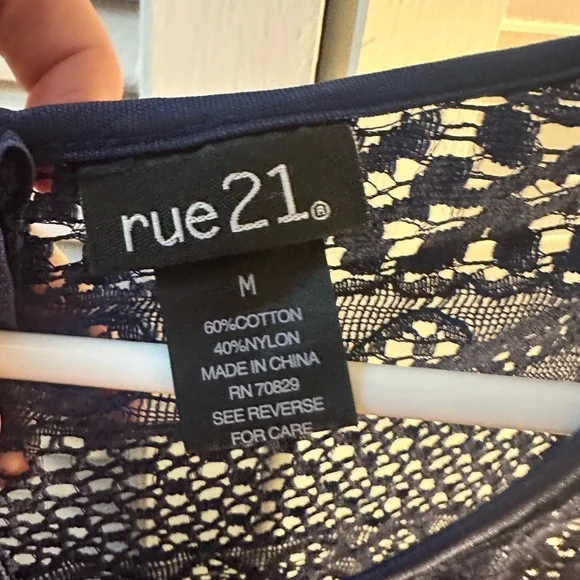 Rue21 Dark Blue Crochet Mini Dress - Picture 5 of 8